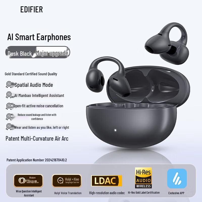 Edifier Lolli Clip AI Smart Open-Ear Bluetooth Headphones