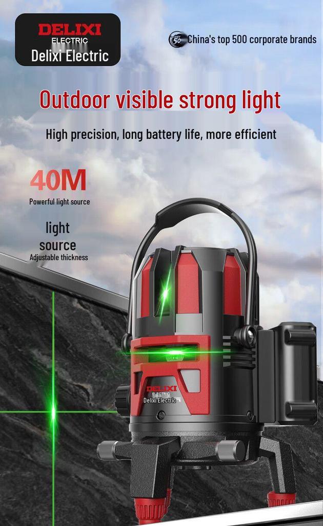 Genuine Delixi High-Precision Green Light Level Tool for Construction