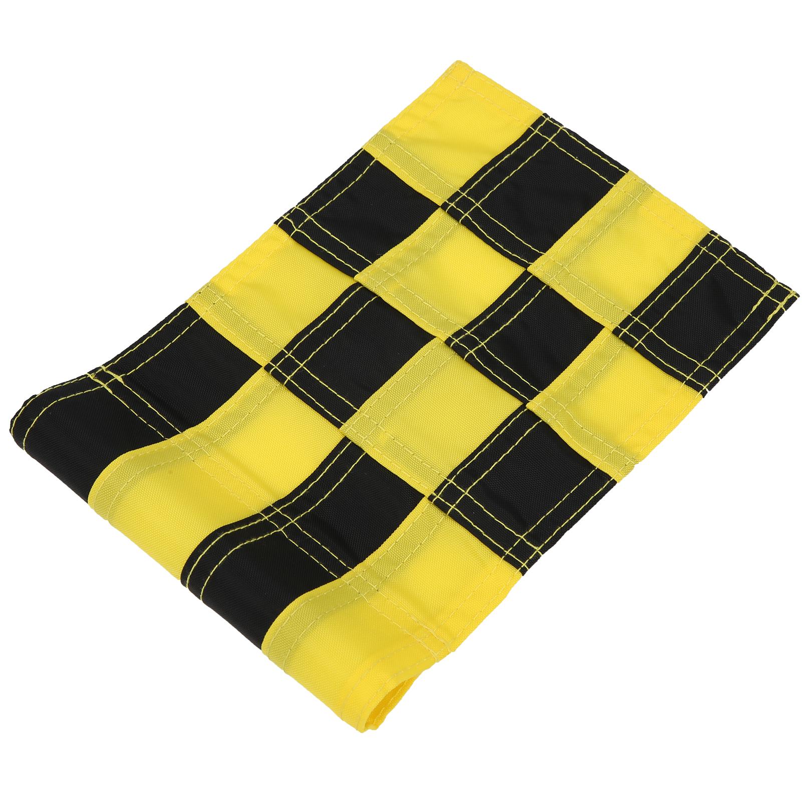 Checkered Backyard Practice Golf Hole Pole Cup Flags Golf Putting Green Flags Flagsticks(Black & Yellow )