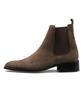 Firenze Atelier Slimline Black Sole Suede Chelsea Boots 3332-Qs [Dark Brown]