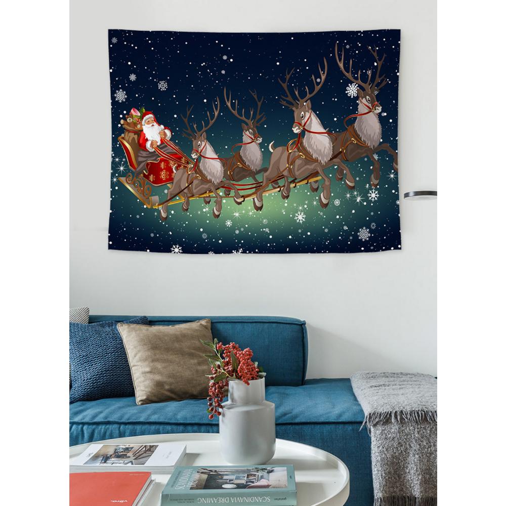 Świąteczny gobelin z nadrukiem, tkanina w tle choinki, tkanina wisząca Ins Wind, pokój noworoczny, tkanina dekoracyjna w akademiku, tkanina ścienna