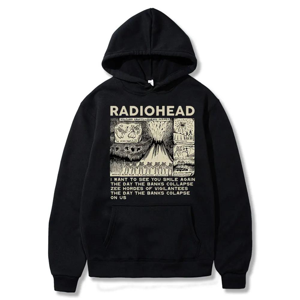 Vintage Rock Band Radiohead Hoodie Hip Hop Everything Music Album Print Sweatshirt Harajuku Streetwear Oversize Hoodies Teens