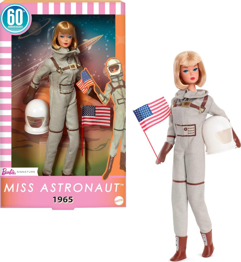 Barbie Astronaut 1965 Reprint Miss Astronaut 1965 Signature Gold Barbie Ages 14 and JBJ48 Doll, Beige, Up,