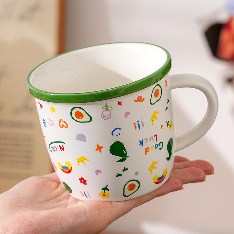 Kreative Lustige Ausdruck Keramiktasse mit Deckel Große Kapazität Kaffeetasse Für Zuhause Wohnzimmer Büro Frühstück Milchbecher