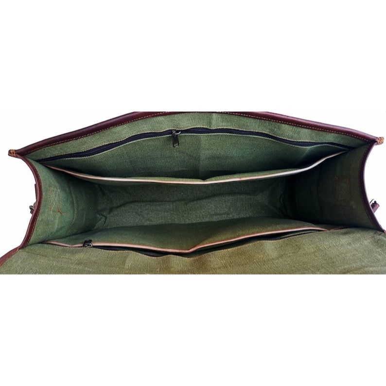 18 Inch Vintage Computer Leather Laptop Messenger Bags for Men Leather Briefcase Shoulder Bag Man & Women Bag (Brown)