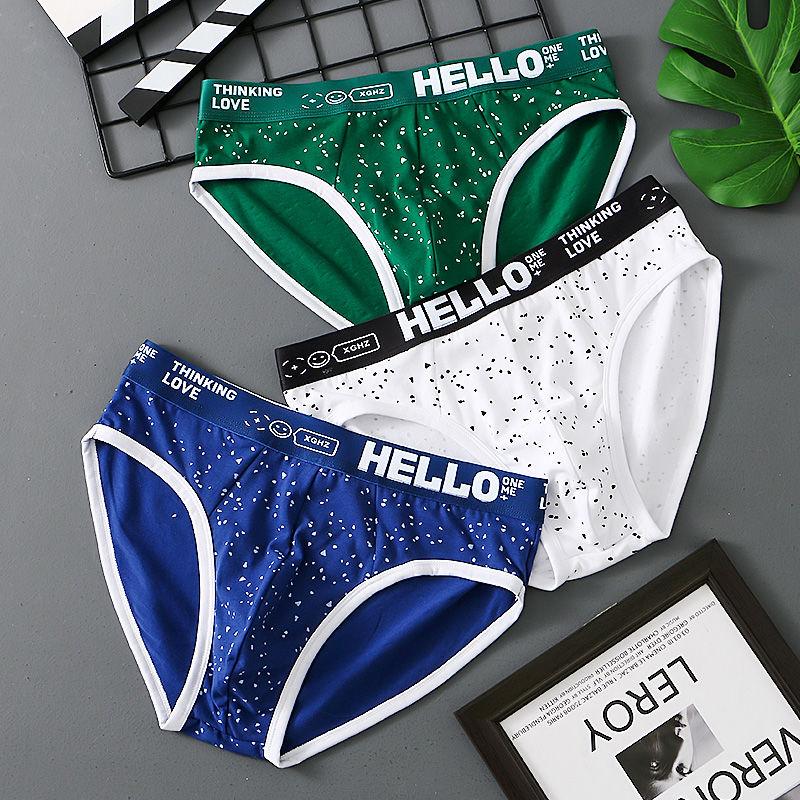 Men's Triangle Underwear for High School Student Pure Cotton Underwear for Young Student Loose and Comfortable