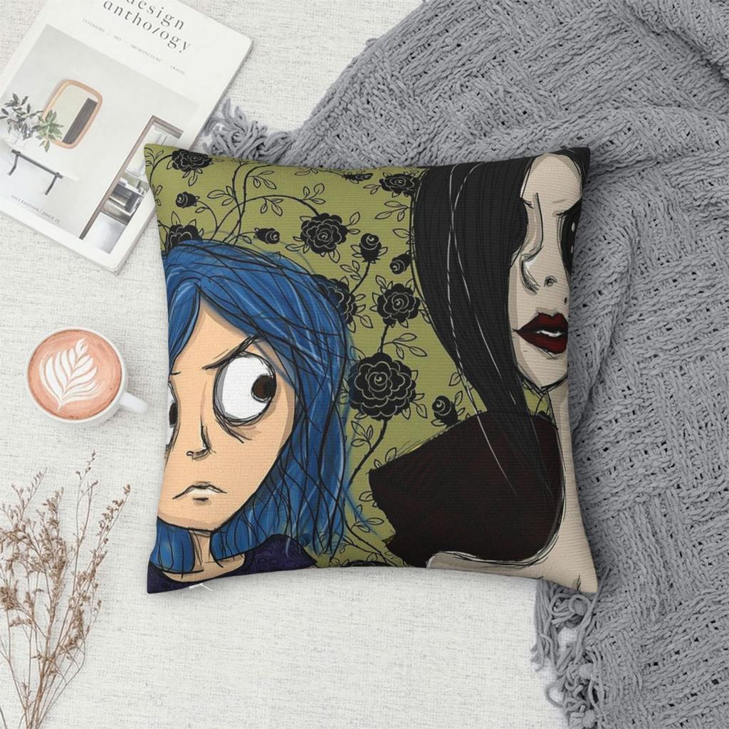 Coraline The Secret Door Pillow Case Fantasy Movie Cushion Covers Polyester Decorative Throw Pillow Case Cover For Sofa 40X40Cm