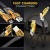100/150/200CM 4-In-1 Charging Cable USB Type-C 8Pin 65W 480Mbps Fast Charging Cellphone Tablet Braided Data Cable Wire Cord
