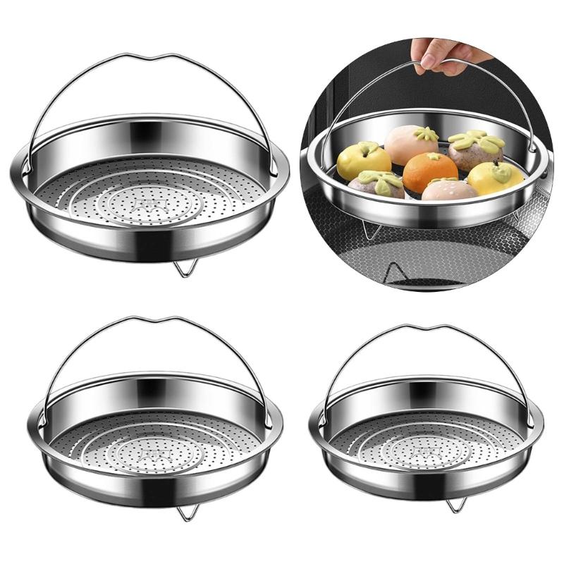 Stainless Steels Steamers Basket with Handle Food Strainer Basket Steaming Tray Steaming Grid Vegetable Steamers Rack