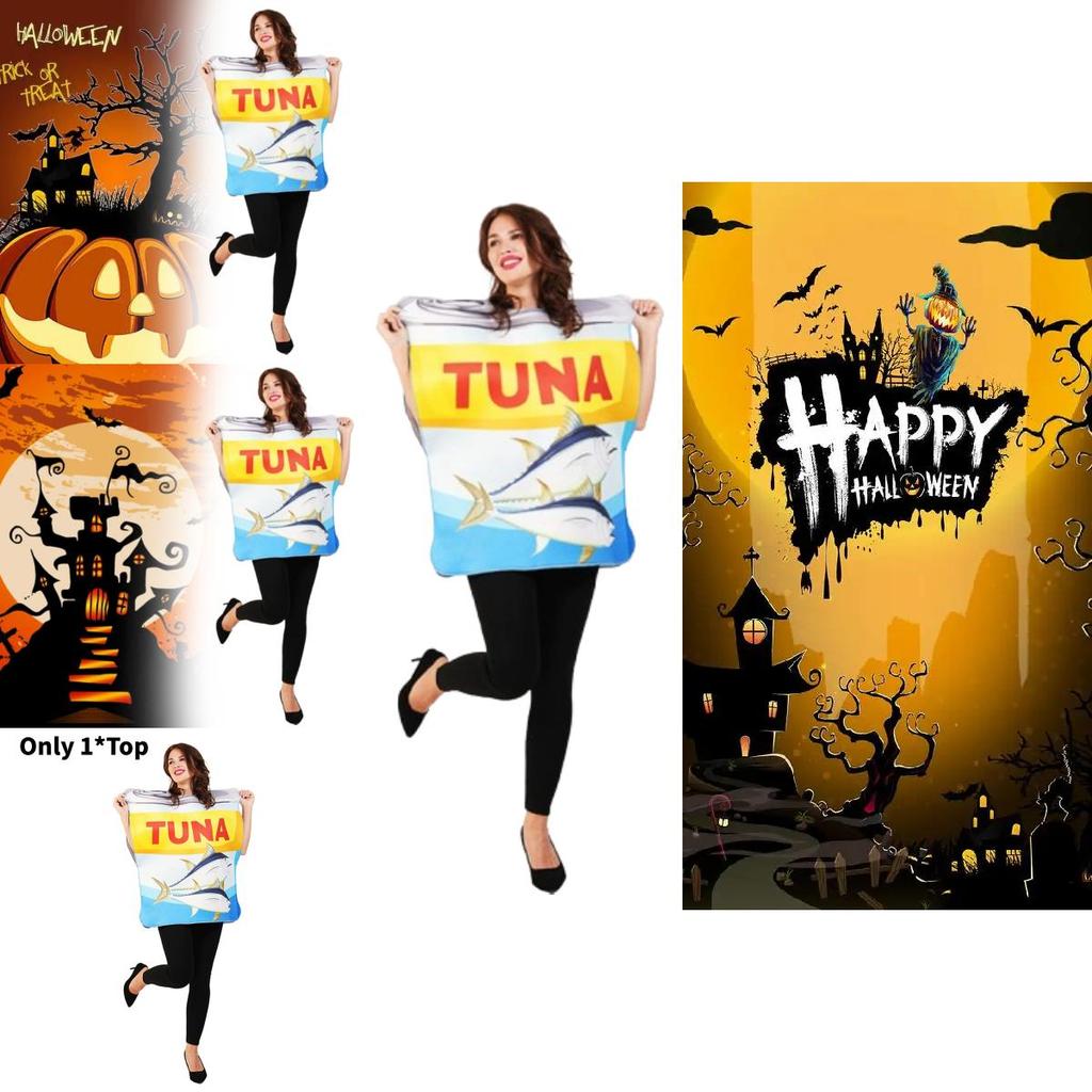 Seaside Tinned Tuna Halloween Costumes For Adults Cosplay Funny Stage Performance With Polyester Fabric