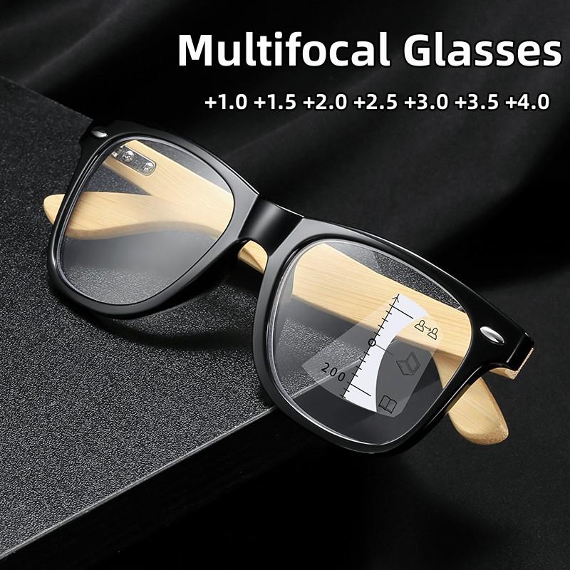 Luxury Multifocal Progressive Reading Glasses New Men Women Anti-blue Light Near Far Eyeglasses Retro Bifocal Diopters Eyewear