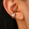 Fashion Metal C-Shaped Chunky Ear Clip Earrings for Women Men Simple Gold Color Non-Piercing Ear Cuff Earrings Jewelry Gifts