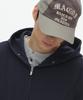 Makoi Block Layered Word Two-Tone Color Block Cotton Ball Cap [Charcoal]