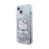 Hello Kitty Liquid Glitter Charms Kitty Head - Etui Iphone 14 (Srebrny)