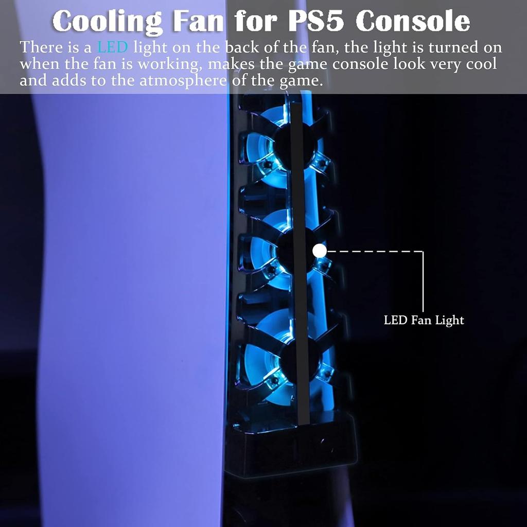 Ventilator de răcire pentru consolă PS5, controlul temperaturii, Hub pentru mașină de joc, ventilator de răcire Gamepad, radiator, ventilator de răcire cu aer Hub, ventilator de aer Ray spate ABS