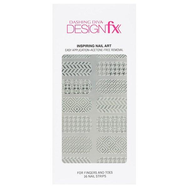 

Наклейка для ногтей Dashing Diva Design FX, номер один, серебро, 1, 1