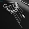 Punk Style Safety Pin Brooch,Tassel Chain & Bead Lapel Pin,Gothic Streetwear Badge,Hip Hop Jewelry for Jackets & Jeans