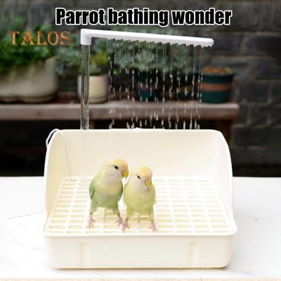 Automatische Vogelbadewanne mit Pumpe, großer Papageien-Duschbrunnen, Sittich-Badewannenhahn für Ziervögel, Nymphensittiche, Conure, Wellensittiche, Unzertrennliche