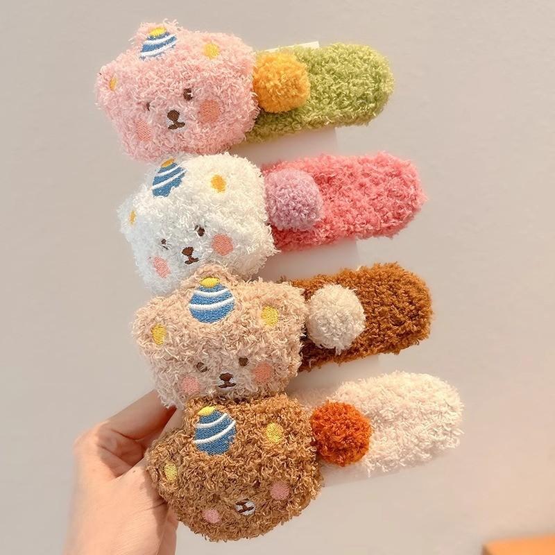 Plush Bear Hair Clip Women Cute Large BB Clip Sweet Simple Hair Accessories