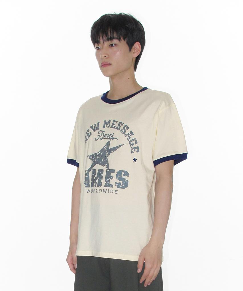 AMES-WORLDWIDE Vintage Star Tee Cream