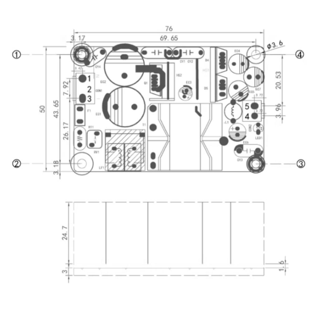 AC380V to DC24V 2.5A Stabilized Power Module Metal Housing Voltages Regulator for Industrial Equipment