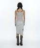 Rough Neck Asymmetric Panel Skirt Fog