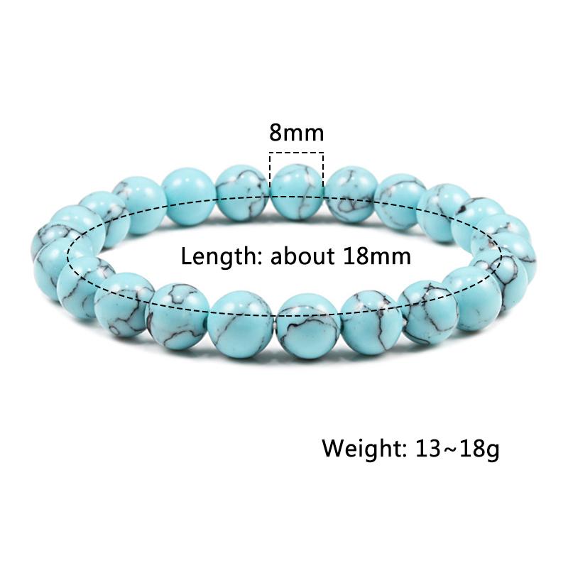 8mm Colorful Natural Stone Beaded Men Bracelet Meditation Buddha Elastic Bracelets Women Charms Jewelry Healing Yoga Accessories