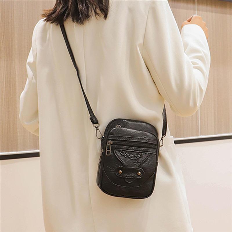 Fashion Vintage Messenger Bag for Women Small PU Leather Shoulder Crossbody Purse Handbag