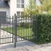 EMMEN Wrought Iron Garden Gate with Ornamental Spikes 125 X 100 Cm