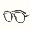 1 Pair of Sleek Black Square Metal Frame Eyeglasses with Anti-Blue Light Lenses Trendy Eye Protection & Computer Use