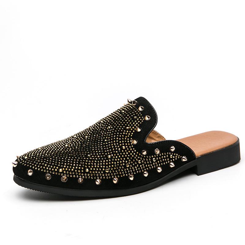 

2024 new summer Korean version men s shoes business casual leather shoes casual shoes men s round head foot loafers large size 47