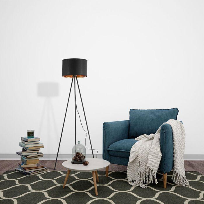 Lampadaire décoratif 1xE27 23W IP20 – Noir