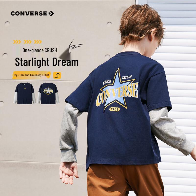 Converse Kids' Faux Two-Piece Cotton Sweatshirt