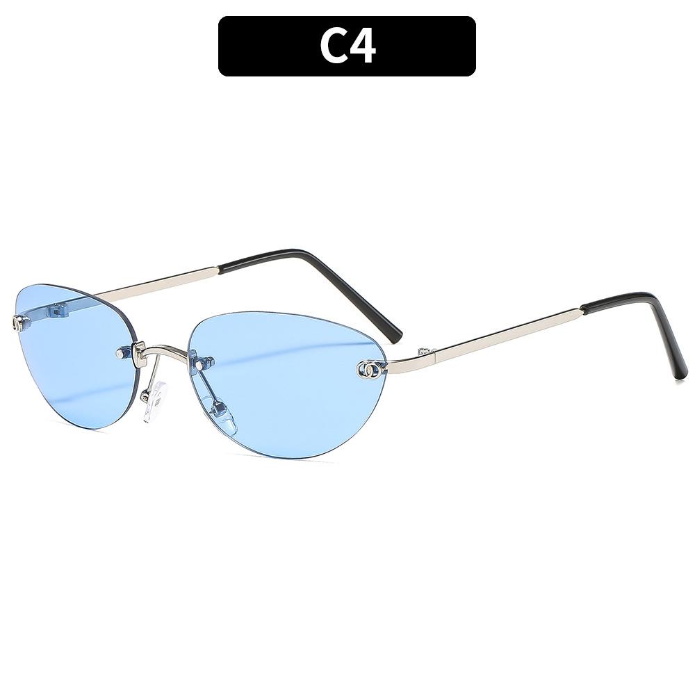 Women's sunglasses, men's and women's fashion frameless sunglasses, metal sunglasses