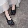 Original Closed Toe Sandals Women Flats Heel Split Toe Slides Genuine Leather Tabi sling back shoes Soft Soles Hook Loop Loafers