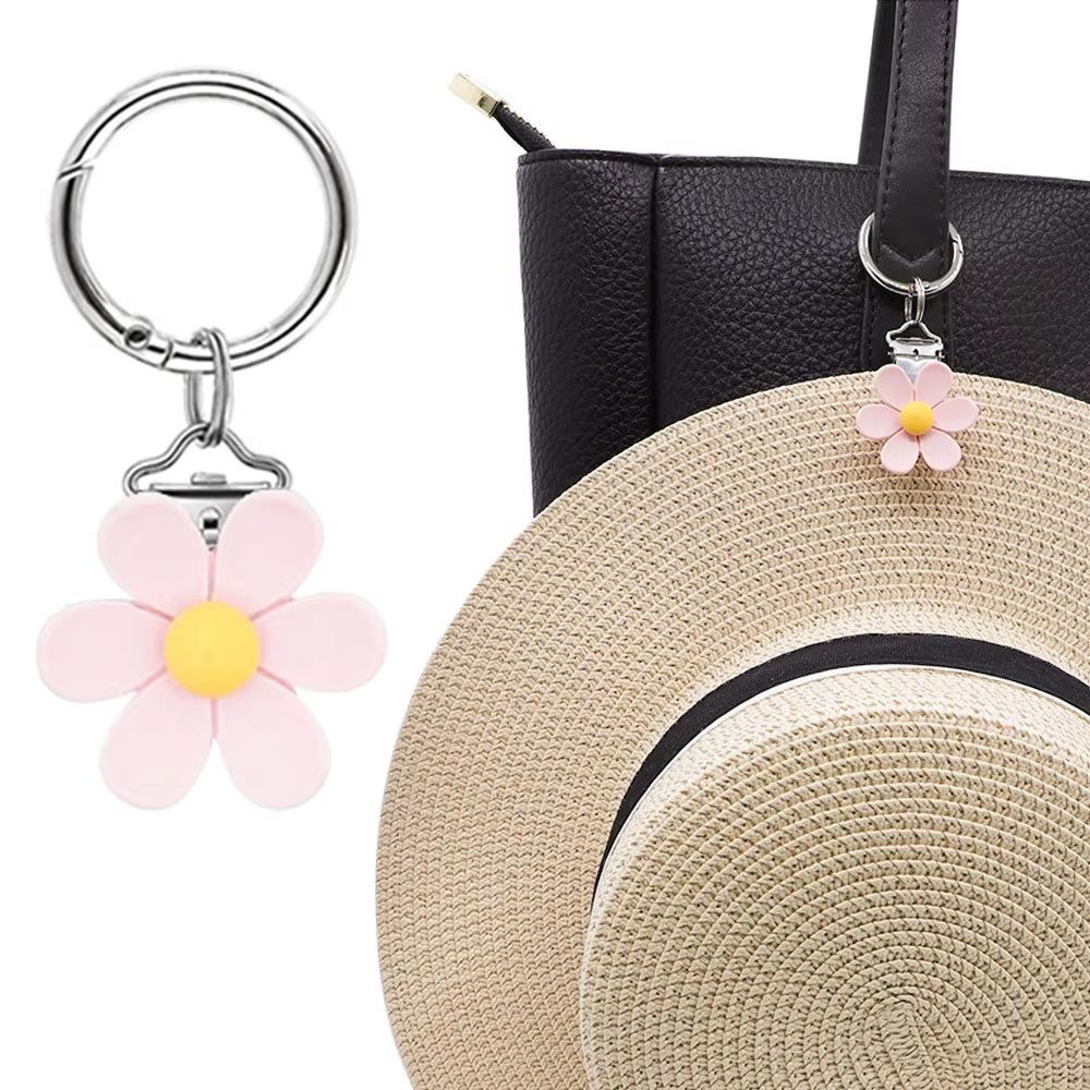 Porte-chapeau à clipser sur un sac, pour chapeau, mains libres, forme de fleur, léger, pour voyage