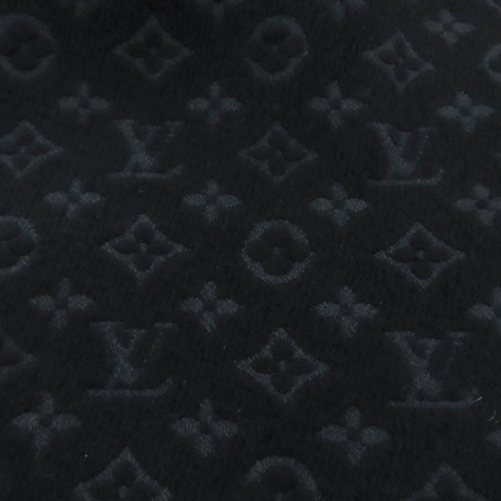 Great LOUIS VUITTON Scarf Monogram Classic Black Wool Mens M70520 Used