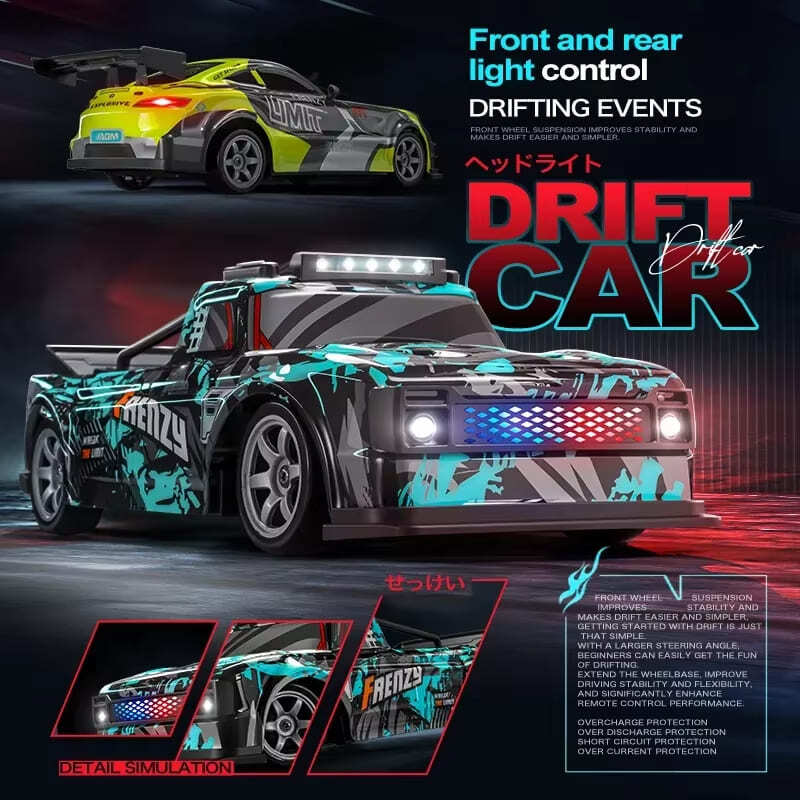 S923 S924 1/16 Full Scale High Speed Drift Car 4WD Remote Control Full Size Remote Control Racing Car with Light Boy Toy Gift Flat Racing Car Electric