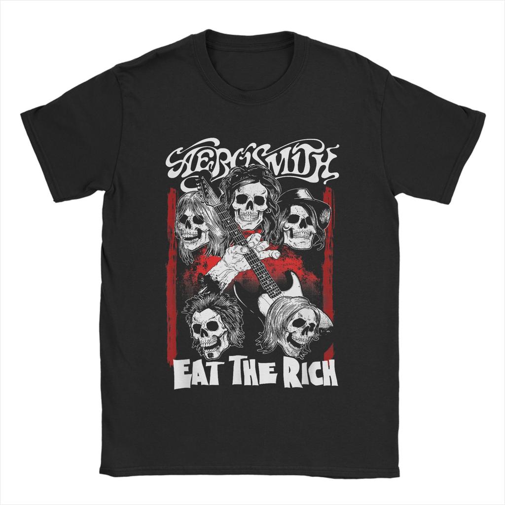 Aerosmith - Rock n Roll Band T Shirts Men Cotton Casual T-Shirts Round Collar Tees Short Sleeve Clothes Plus Size