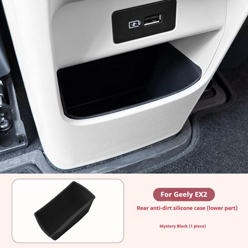 For Geely EX2 Car Rear Ventilation Anti Kick Storage Compartment Silicone Anti Dirt Box for Rear Seats Car Interior Accessories