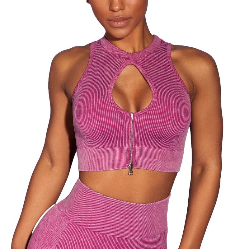 

New Threaded Yoga Set For Women, Short Back Fitness Clothing, Hip Lifting Elastic Yoga Clothing, Tight Fitness Set For Women L