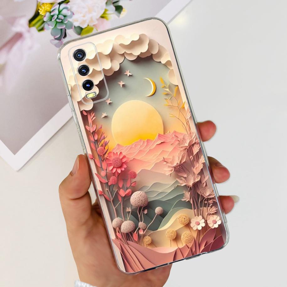 For Vivo Y11s Y12s Case V2028 V2026 V2033 Popular Flower Clear Silicon Back Cover For Vivo Y20 Y20i Y20s V2029 V2027 V2032 Funda