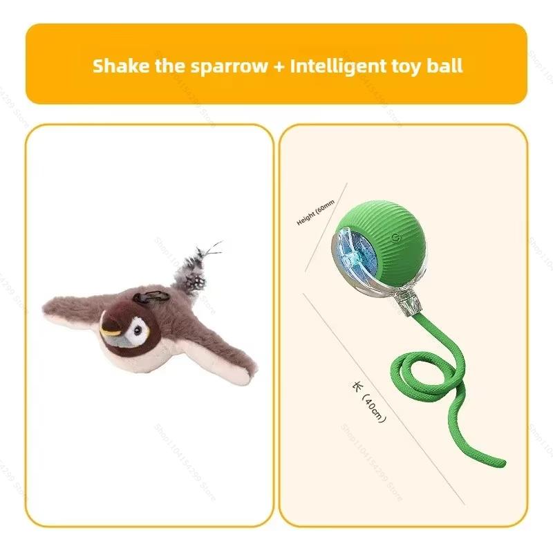 Interactive Cat Toys Rechargeable Flying Bird Rat Cat Toy Chirping Flapping Bird Can Add Catnip Touch Activated Plush Toy