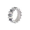 APM Monaco Wave geometric line design synthetic cubic zirconia ring men's dark gray W23466KBR