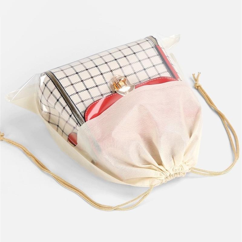 Dust Bag Handbag Moisture-proof Bundle Pocket Transparent Drawstring Storage Bag Dustproof Handbag Cover bathroom