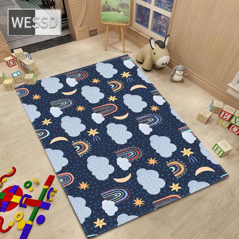 Teppich im nordischen Stil, Cartoon-Tier-Teppich für Schlafzimmer, Kawaii-Raumteppich, rutschfest