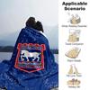 Ipswich Town FC Print Flannel Blanket High Quality Warm Comfortable Cover for All Seasons Perfect for Gifts Home Decor