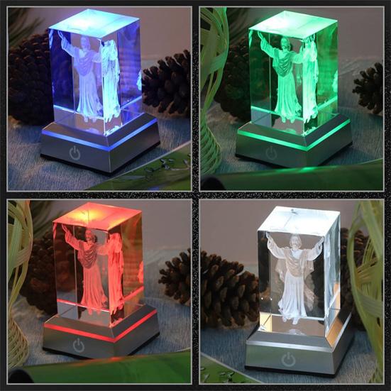 1 Set Light Base 6 Lights Modes Touch Switch Simple Operation Table Crystal Ball Display Base with Concave Surface Home Decor