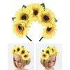 Realistisches Sonnenblumenform Stirnband für Mädchen Verstellbarer ethnischer Stil Haarreif Karnevalsparty Mädchen Haarschmuck