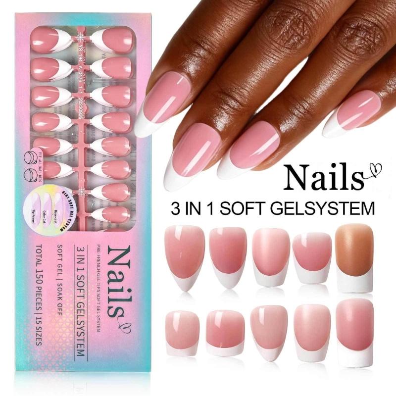 1Set Easy Apply Artificial Nail No Tools Needed Quick Installation Solid Color Highly Shine For Busy Professionals
